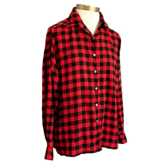 Vintage Ports Red Black Buffalo Plaid Wool Blend Shirt - Small - Picture 1 of 10